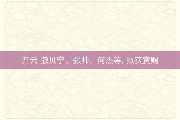 开云 撒贝宁、张帅、何杰等, 拟获赏赐