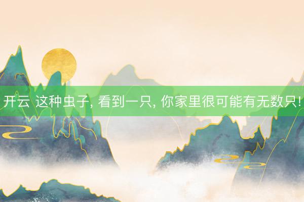 开云 这种虫子， 看到一只， 你家里很可能有无数只!